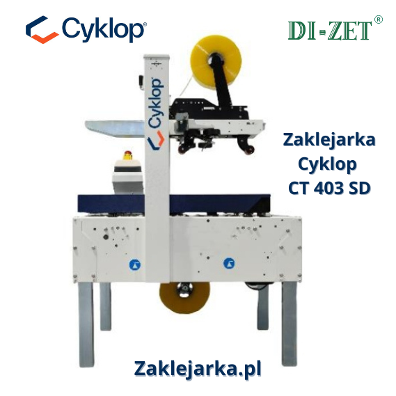 Zaklejarka Cyklop CT 403 SD. ​Półautomatyczna zaklejarka do kartonów klapowych. Strefa Pakowania Cyklop